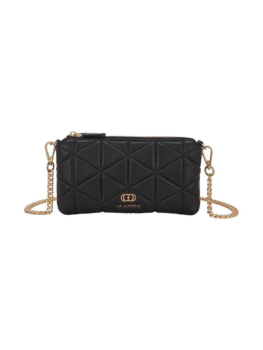 LA CARRIE Women's Clutch 142P-AA-102-LEA BLA Black