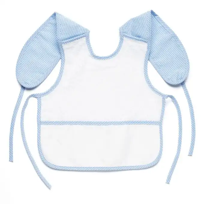 Bavaglino ricamato blu