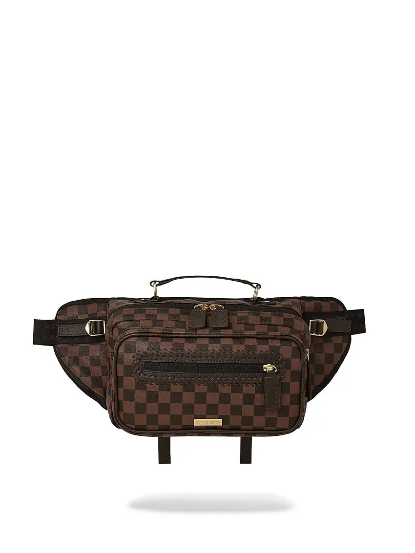 SPRAYGROUND Men's Bum Bag CORE EMBOSS CHECK CARGO CROSSBODY 910B6834NSZ Brown