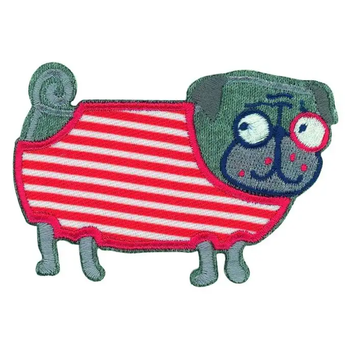 Distintivo cane carlino a righe