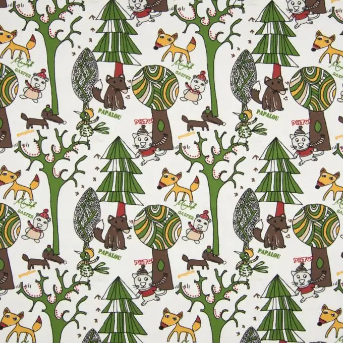 Tessuto jersey cotone foresta kaki