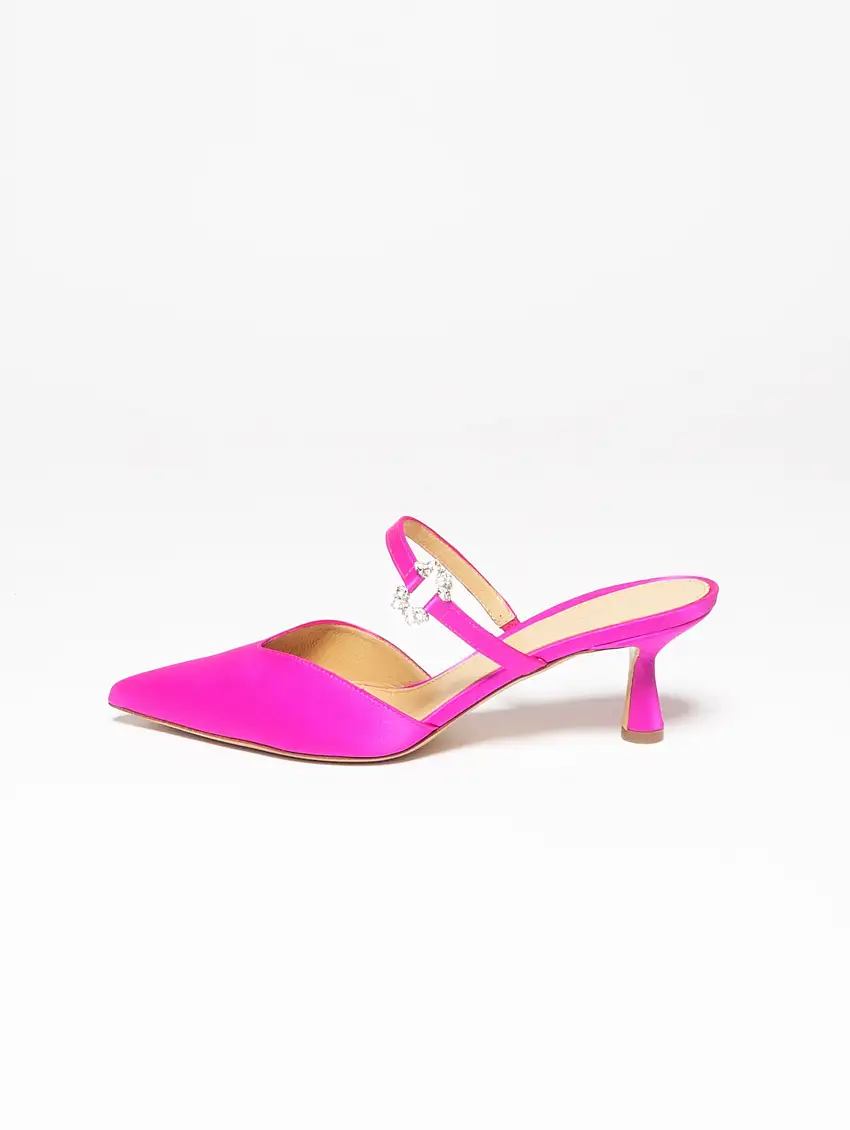 Mules in Raso Fucsia