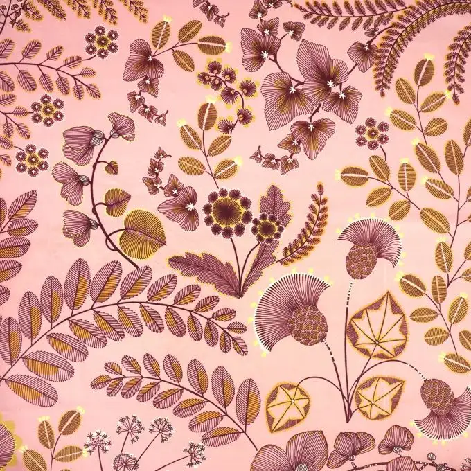 Velluto stampato fenice rosa