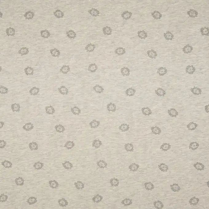 Tessuto jersey cotone fiori grigi