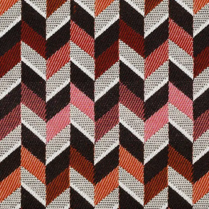 Tessuto jacquard chevron rosso