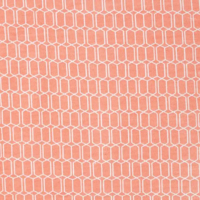 Tessuto maglia rosa chiaro motivi geometrici