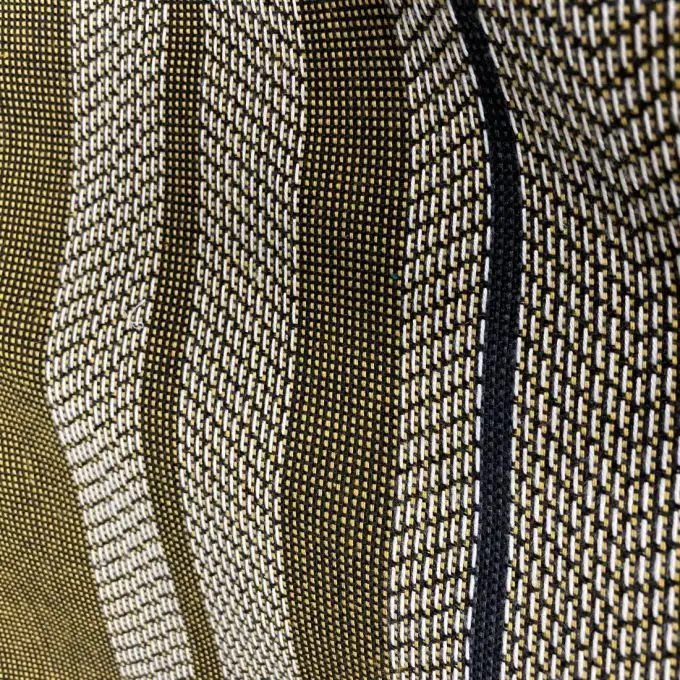 Tela a righe e spina di pesce effetto tessuto giallo scuro - 295cm