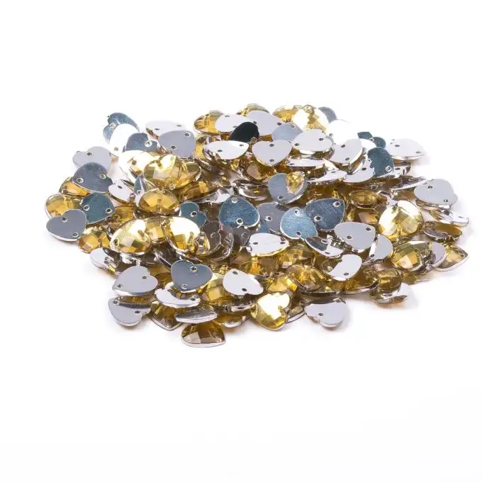 Paillettes da cucire cuore oro 8x8mm