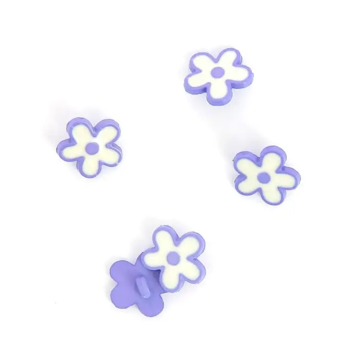 bottoni a forma di fiore viola 15mm