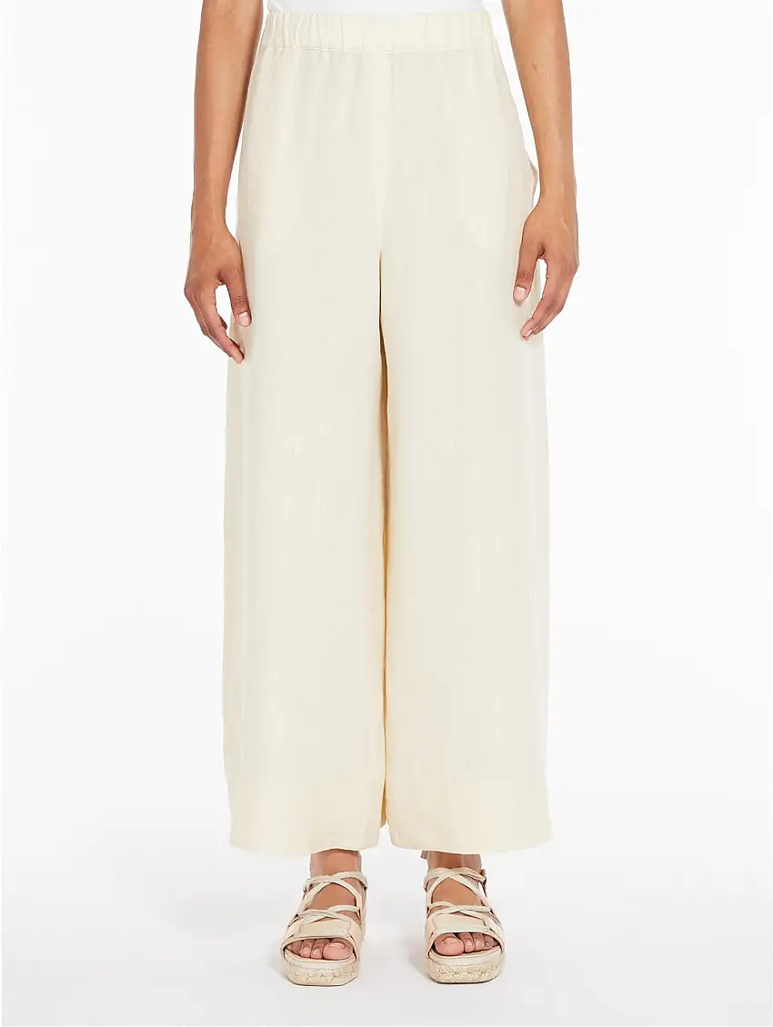 Pantaloni in Lino Bianco Ottico