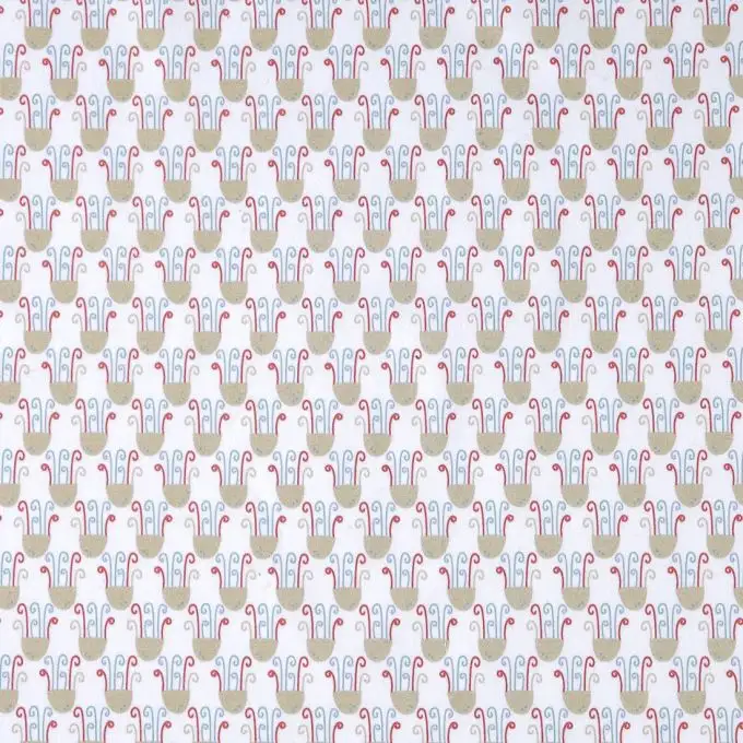 Tessuto cotone multicolore polpi