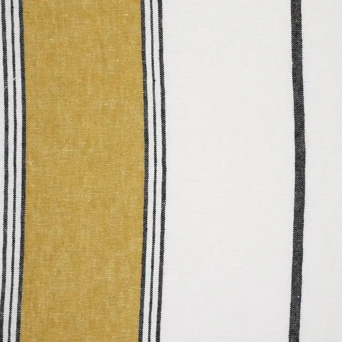 Tessuto lino a righe giallo zafferano