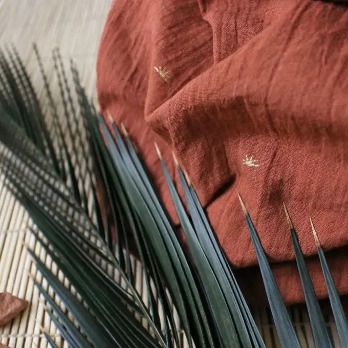 Tessuto crepon di cotone Sunset Chestnut - Atelier Brunette