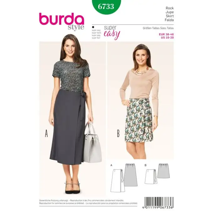 Modello burda 6733 gonna
