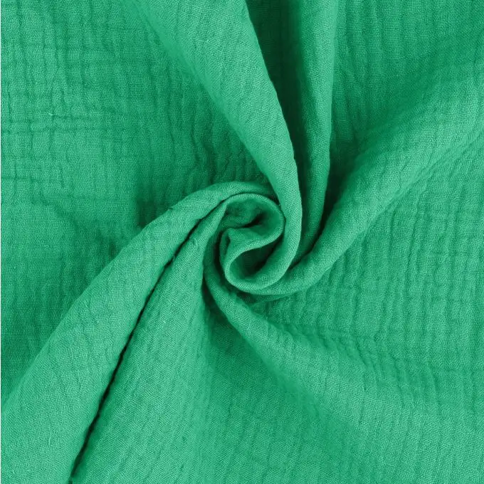 Tessuto doppia garza cotone Gaby verde brillante