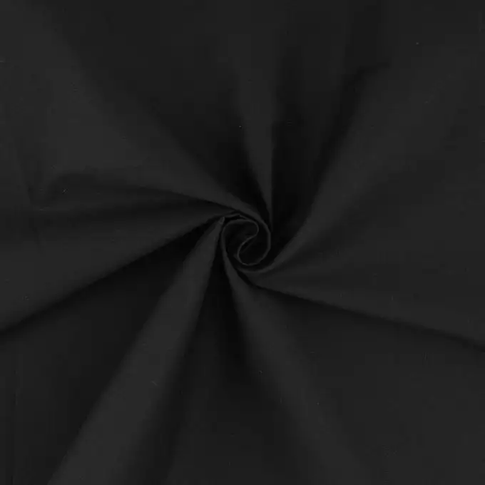 Popeline di cotone Poppie tinta unita nero