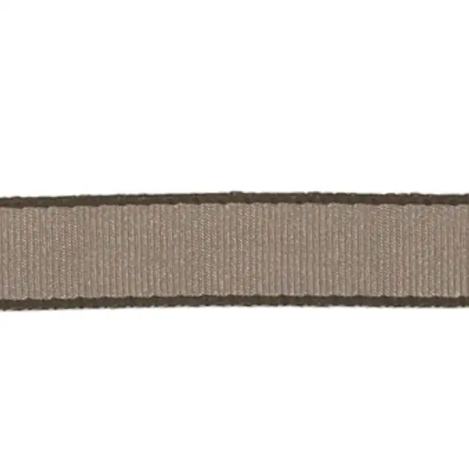 Nastro gros grain bordo geometrico 10 mm tortora