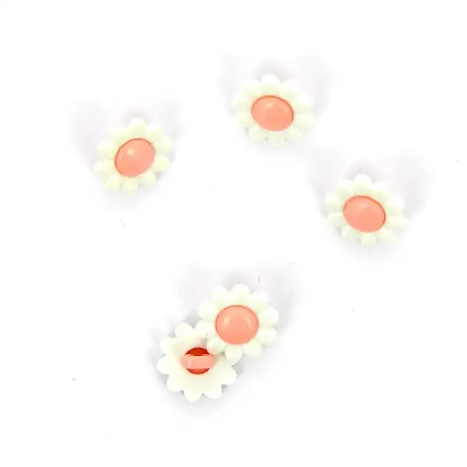 bottoni a forma di margherita rosa 14mm