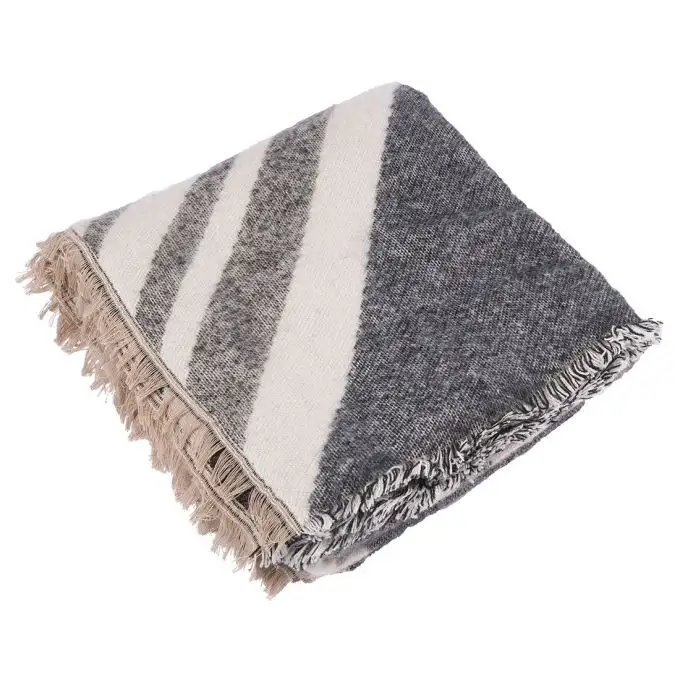 Plaid acrilico ecru grigio