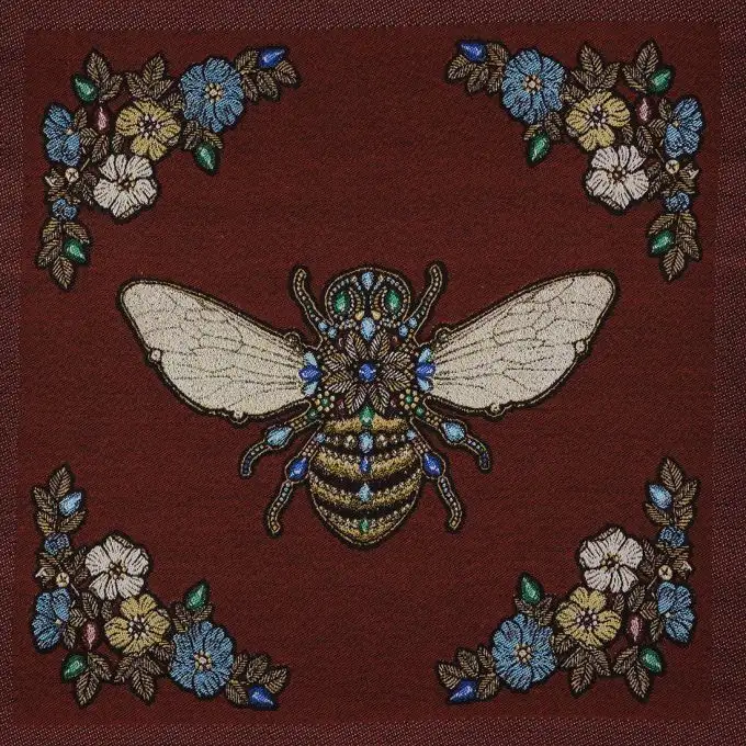 Carré di tessuto jacquard rosso ape