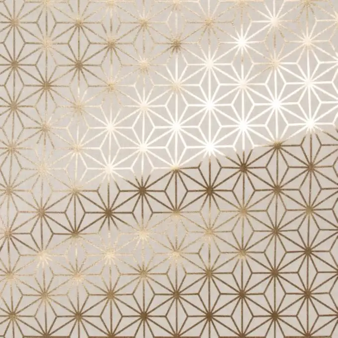 Tessuto natalizio cotone spesso metallizzato stelle dorate