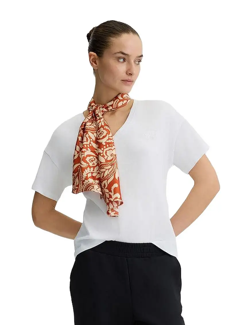 Liu Jo Women's T-Shirt - Women's T-Shirt with Patterned Scarf - White