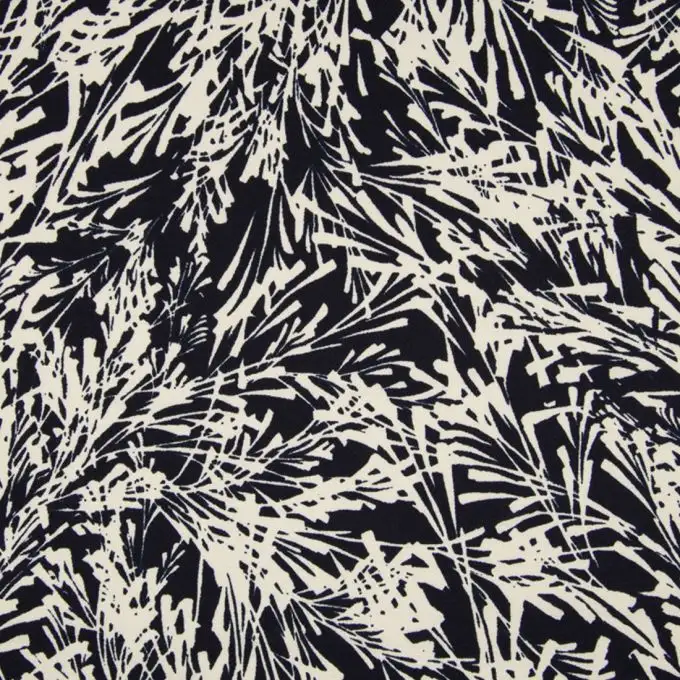 Tessuto velo di crepe marino fogliame