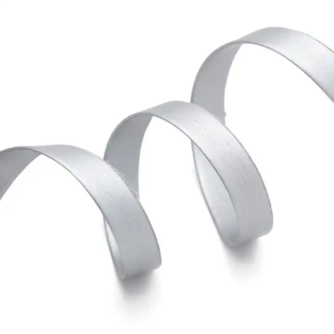 Bordo similpelle argento 17 mm