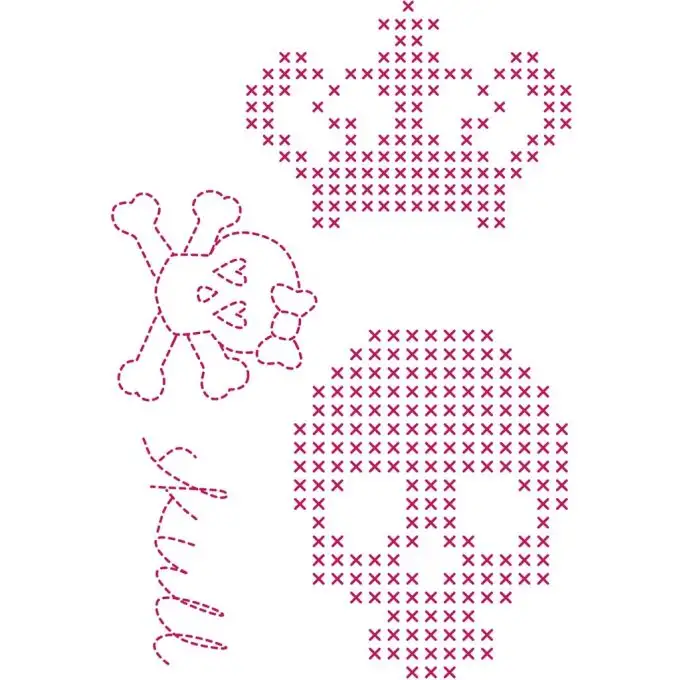 Modello di ricamo teschi Custom By Me