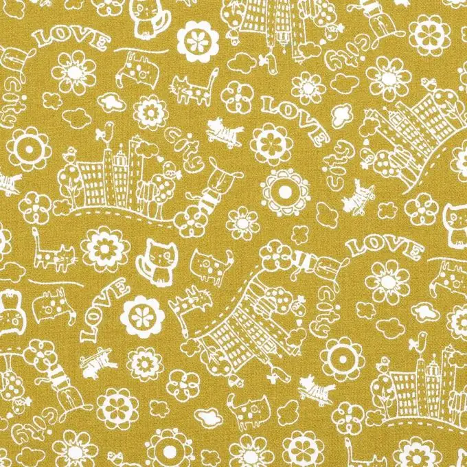 Tessuto cotone bio city giallo senape