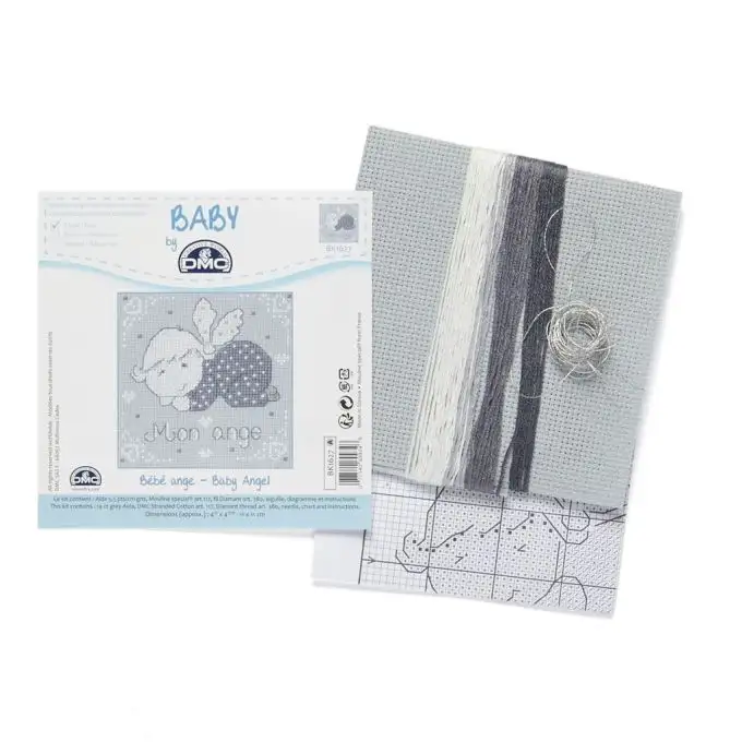 Kit punto croce angelo grigio