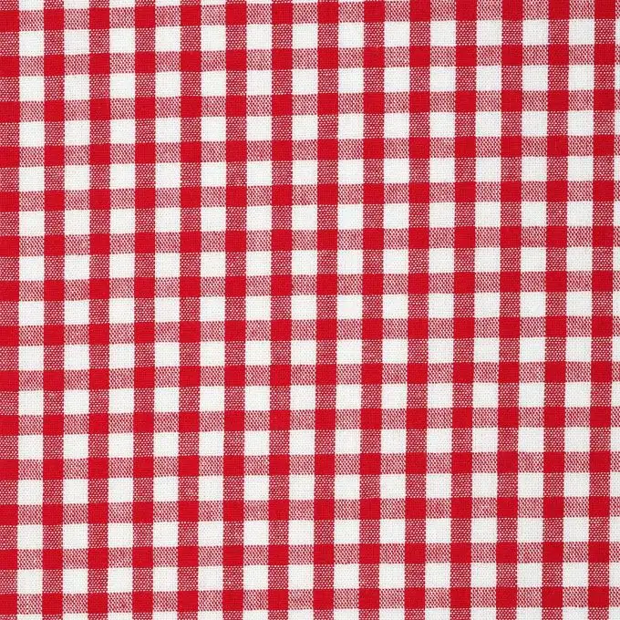 Tessuto cotone vichy rosso e bianco