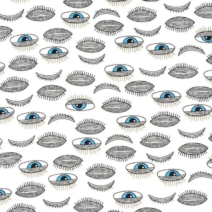 Tessuto viscosa bianco occhi