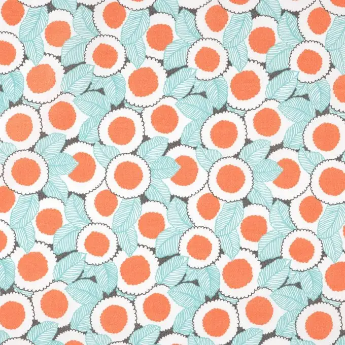 Tessuto popeline cotone foglie