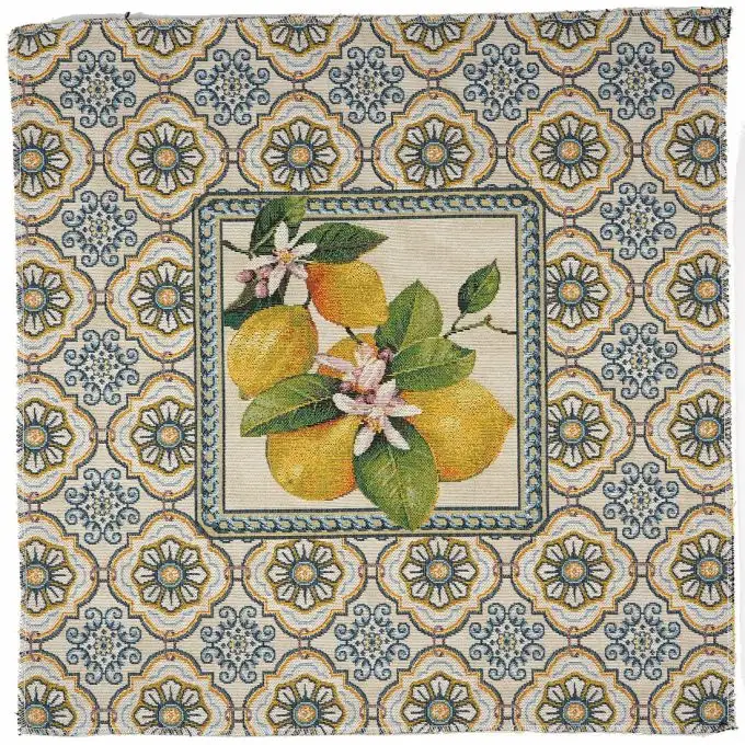 Carré di tessuto jacquard limoni