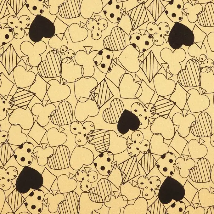 Tessuto jersey cotone senape carte