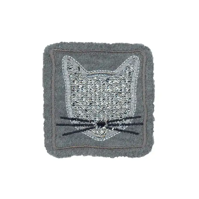 Toppe termoadesive gatto argento