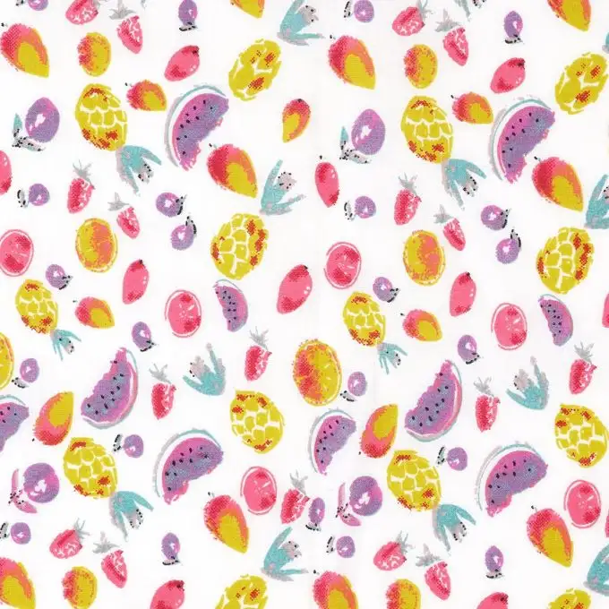 Tessuto voile cotone frutti multicolori