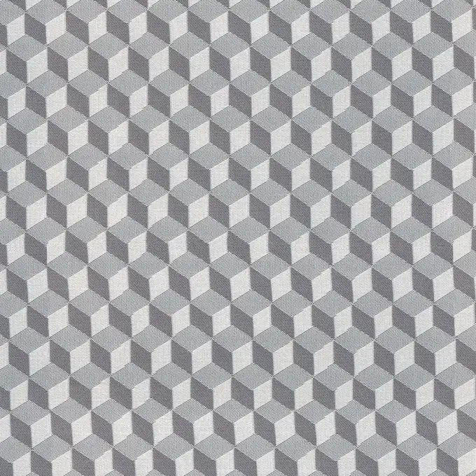 Tessuto jacquard cubi grigi