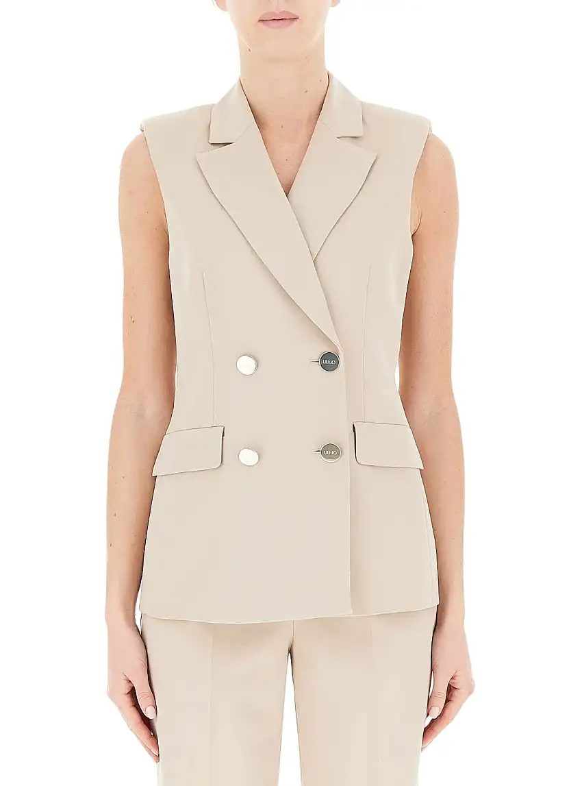 Liu Jo Women's Vest - Double-Breasted Vest - Beige