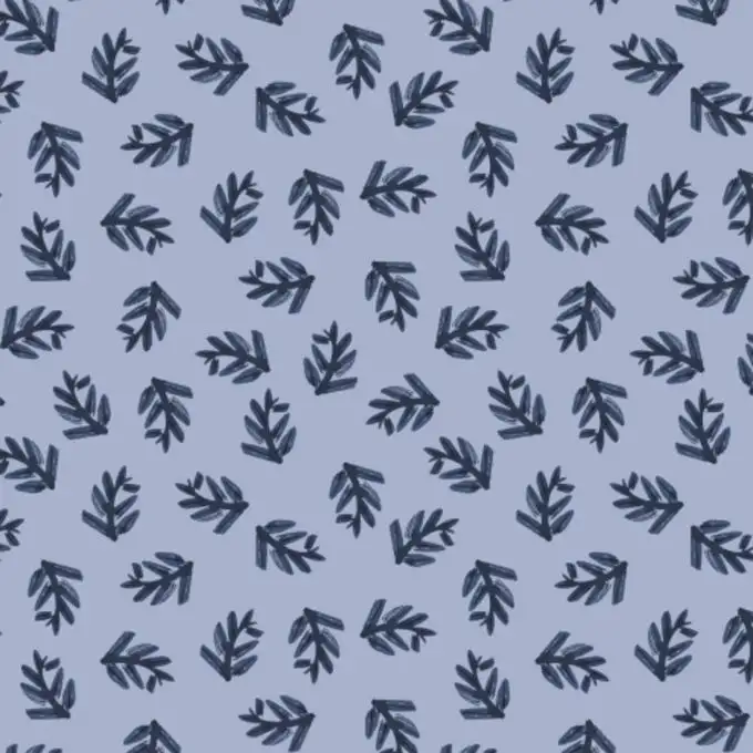 Tessuto Copenhagen blu foglie