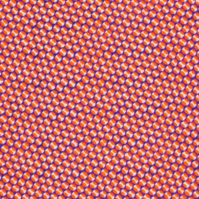 Tessuto cotone bolle arancione fluo