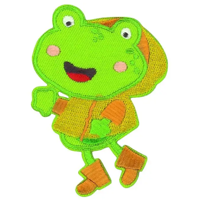 Distintivo rana verde e arancione