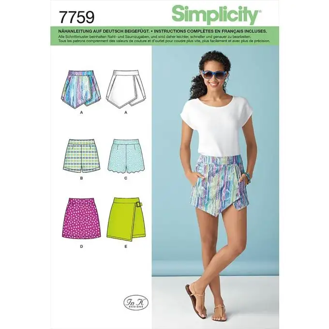 Modello gonna pantalone e shorts taglia 40-48