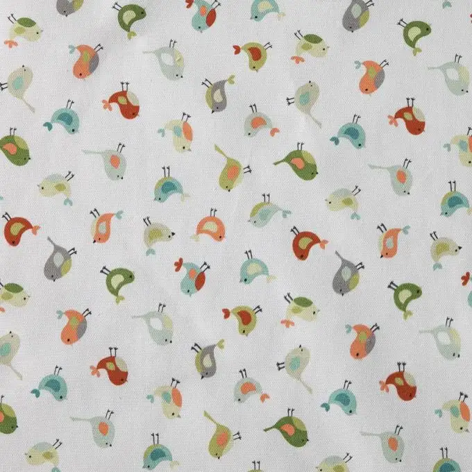 Tessuto cotone spesso piccoli uccelli