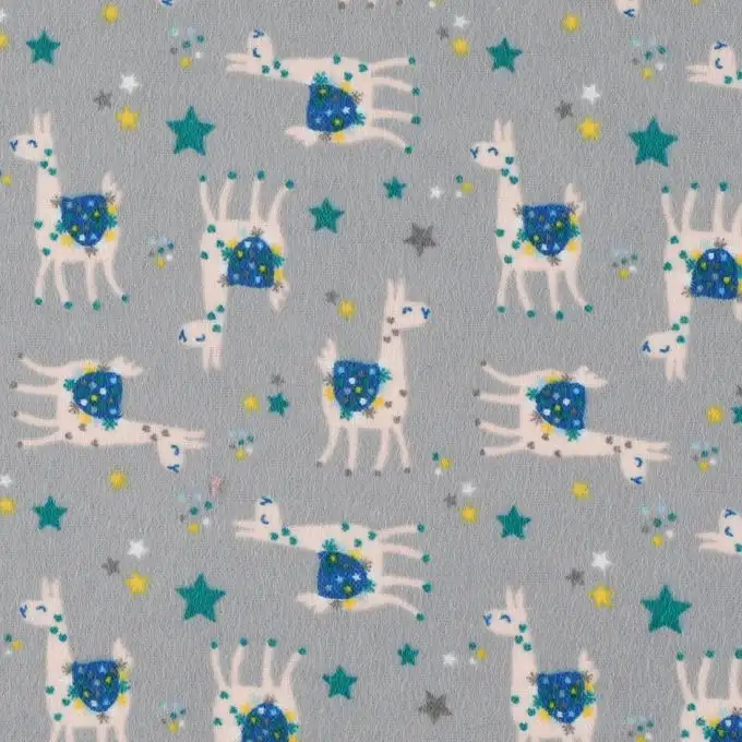 Tessuto flanella cotone lama grigio