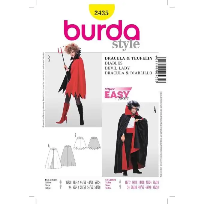 Modello diavolo e diavoletta Burda n2435