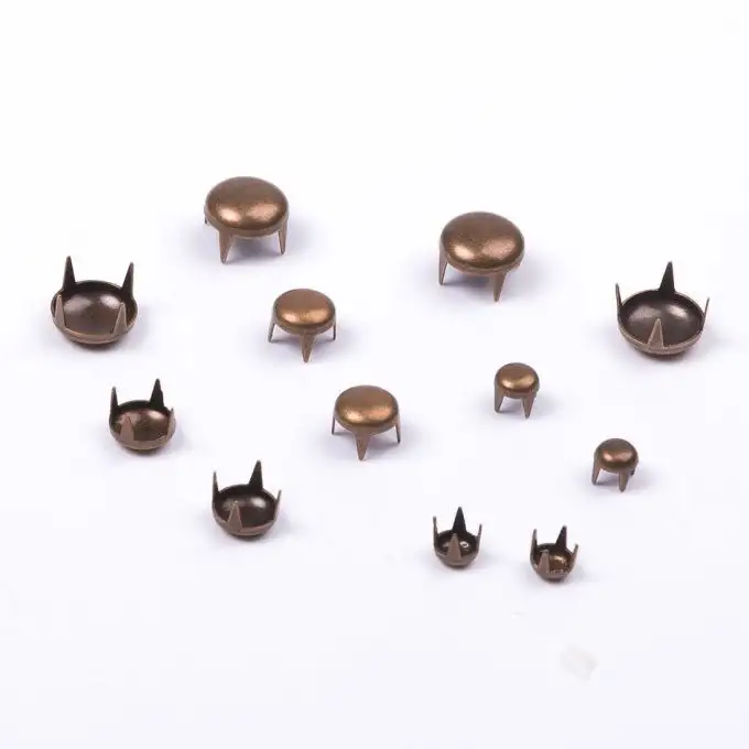 Set di 12 artigli rotondi curvi bronzo 4 a 8 mm