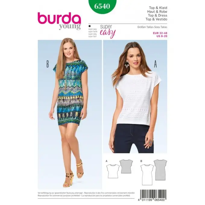 Top e vestito Burda n°6540