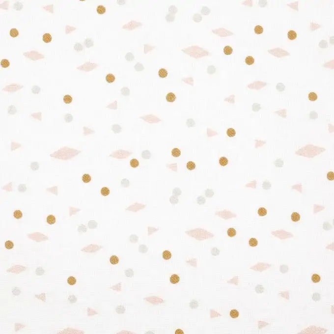 Tessuto cotone pastello motivi geometrici rosa